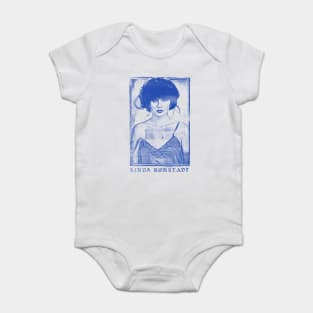 Linda Ronstadt /// Faded Retro 1970s Style Fan Art Design Baby Bodysuit